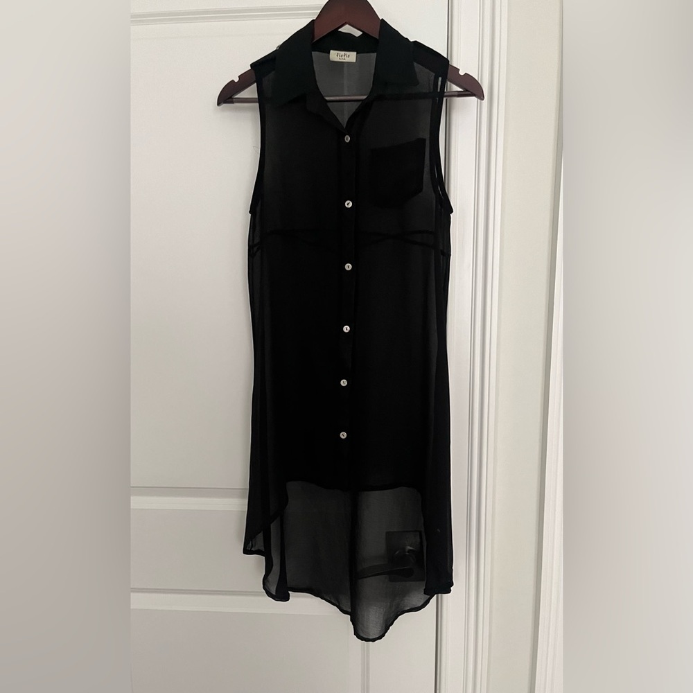 Fio Fio USA women’s collor top blouse size S/M black